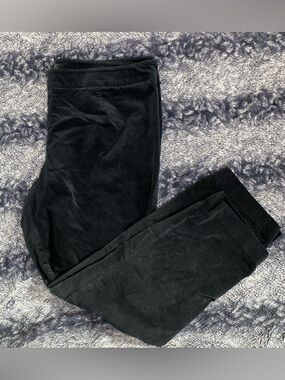 Talbots Women’s 18W Black Velvet Flat Front Side Zip Casual Dress Pants